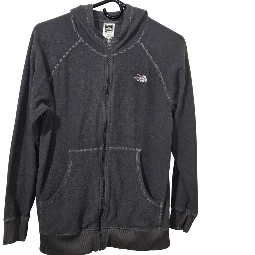 Youth XL or Womens Medium The North Face Fleece Full Zip Hoodie Charcoal